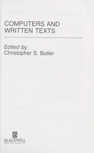 Computers and written texts