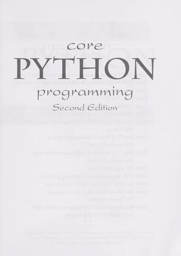 Core Python programming