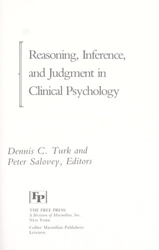 Reasoning, inference, and judgment in clinical psychology
