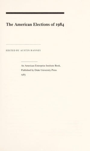 The American elections of 1984