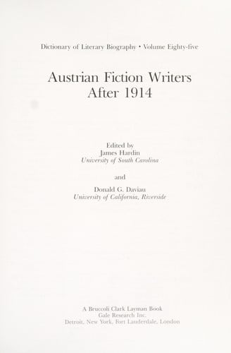Austrian fiction writers after 1914