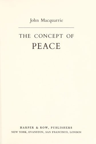 The concept of peace