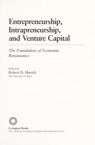 Entrepreneurship, intrapreneurship, and venture capital
