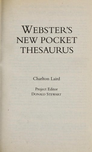 Webster's new pocket thesaurus