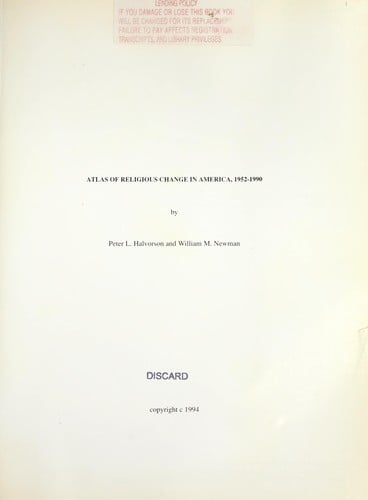 Atlas of religious change in America, 1952-1990