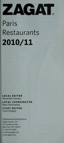 Paris restaurants, 2010/11