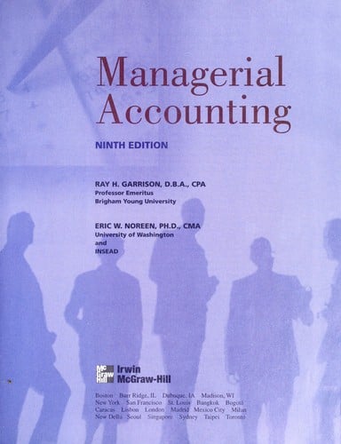 Workbook/study guide for use with managerial accounting / Ray H. Garrison, Eric W. Noreen