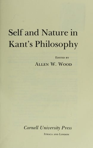 Self and nature in Kant's philosophy