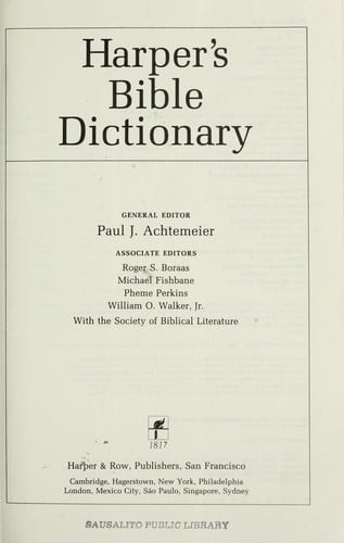 Harper's Bible dictionary