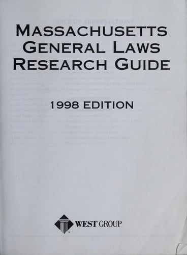 Massachusetts general laws research guide