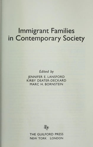 Immigrant families in contemporary society