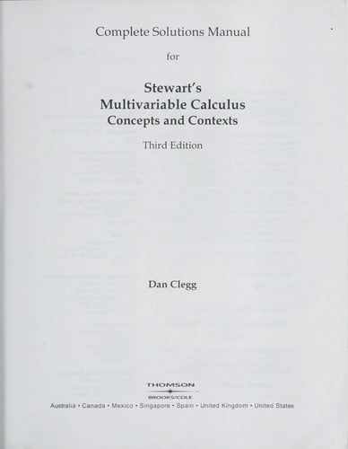 Complete solutions manual for Stewart's Multivariable calculus