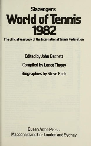 Slazengers world of tennis 1982