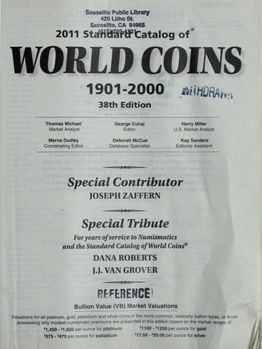 2011 standard catalog of world coins