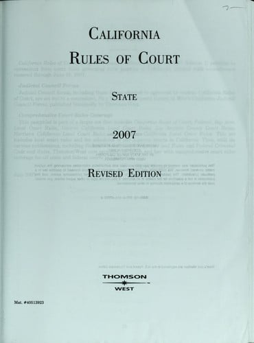 California rules of court