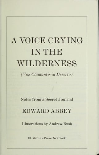 A voice crying in the wilderness