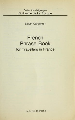 French phrase book for travelers in France