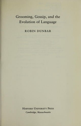 Grooming, gossip, and the evolution of language