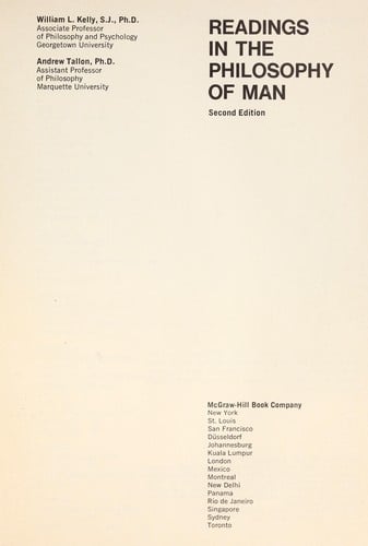 Readings in the philosophy of man