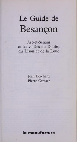 Le guide de Besanc ʹon