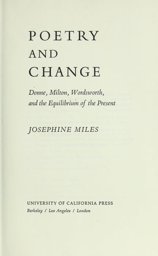 Poetry and change