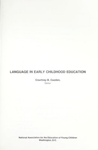 Language in early childhood education