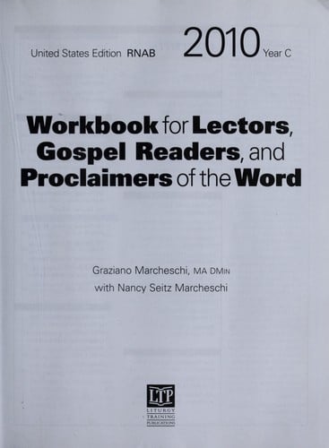 Workbook for lectors, gospel readers, and proclaimers of the word 2010 usa
