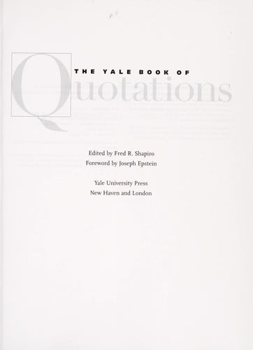 The Yale book of quotations
