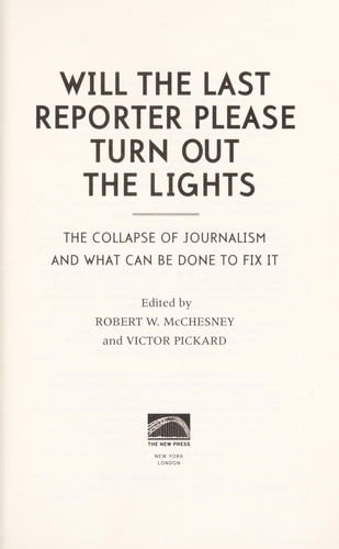 Will the last reporter please turn out the lights