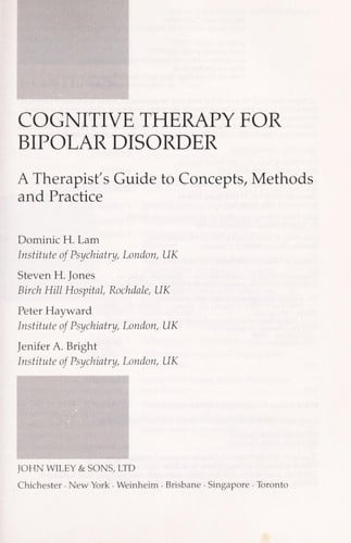 Cognitive therapy for bipolar disorder