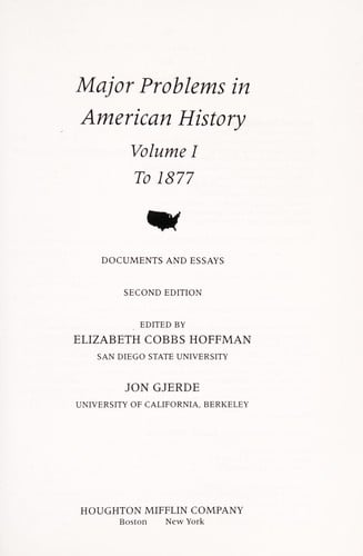 Major problems in American history