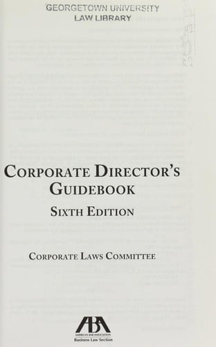 Corporate director's guidebook