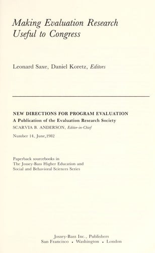 Making evaluation research useful to Congress