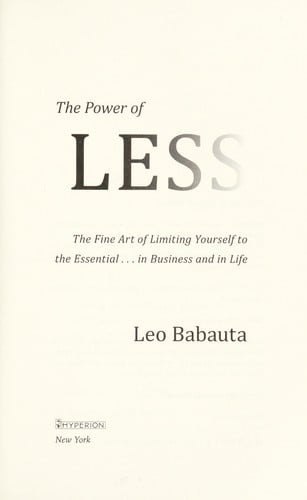The power of less