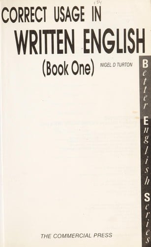 Correct usage in written English