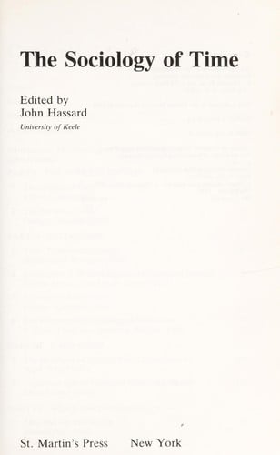 The Sociology of time