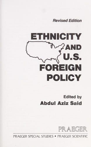 Ethnicity and U.S. foreign policy