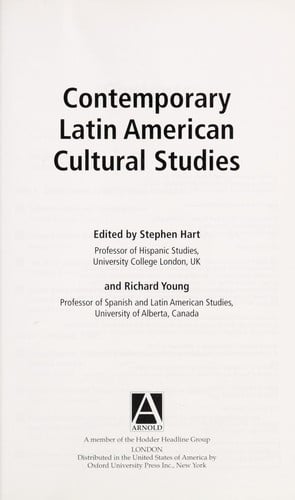 Contemporary Latin American cultural studies