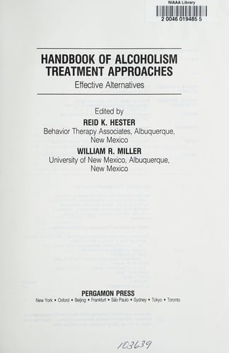 Handbook of alcoholism treatment approaches