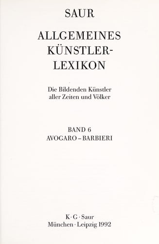 Allgemeines Künstlerlexikon