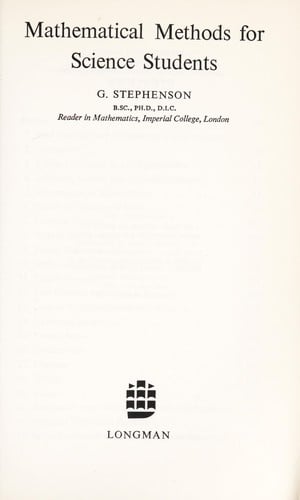 Mathematical methods for science students