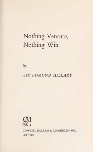 Nothing venture, nothing win