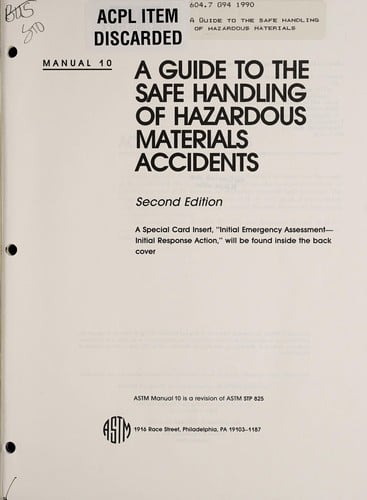 A Guide to the safe handling of hazardous materials accidents