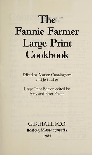 The Fannie Farmer large print cookbook
