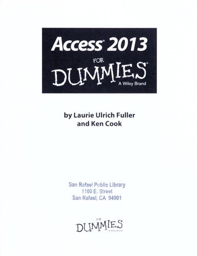 Access 2013 for dummies