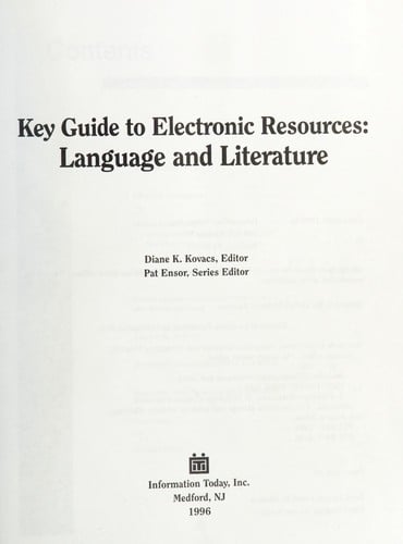 Key guide to electronic resources