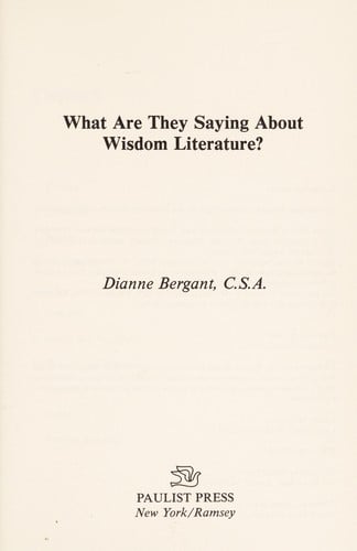 What are they saying about wisdom literature?