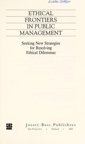 Ethical frontiers in public management