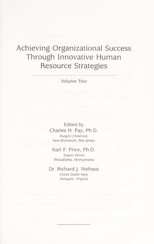 Achieving organizational success through innovative human resource strategies