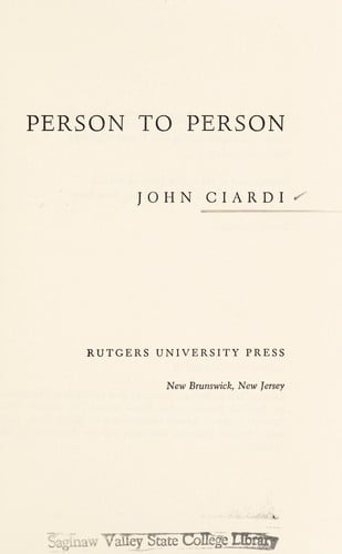 Person to person